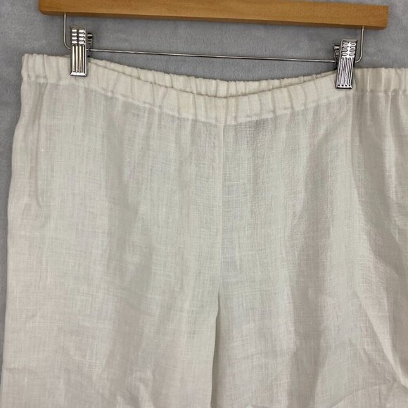 Sara Isabella 100% Linen Pants Blazer Set Small White Shirt Applique Cropped - Picture 12 of 15